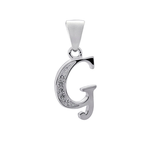 Initial G with White Cz’s Charm