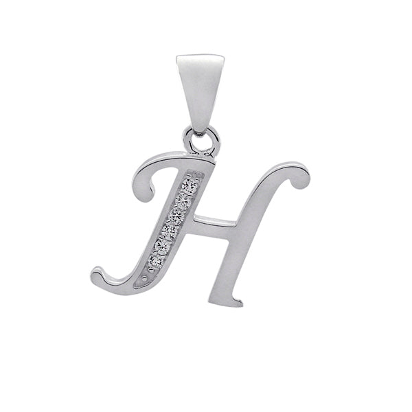 Initial H with White Cz’s Charm