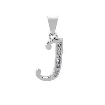 Initial Charm with White Cubic Zirconia — J