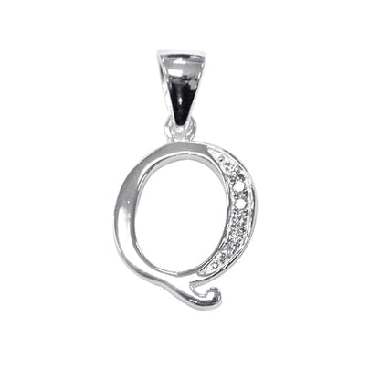 Initial Charm with White Cubic Zirconia — Q