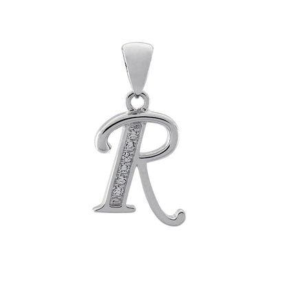 Initial Charm with White Cubic Zirconia — R
