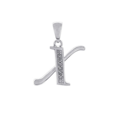 Initial Charm with White Cubic Zirconia — X