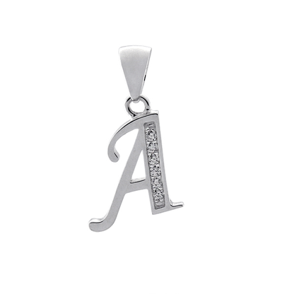 Initial Charm with White Cubic Zirconia — A
