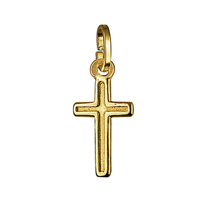 Flat Plain Cross with Border Line 14mm x 8mm
