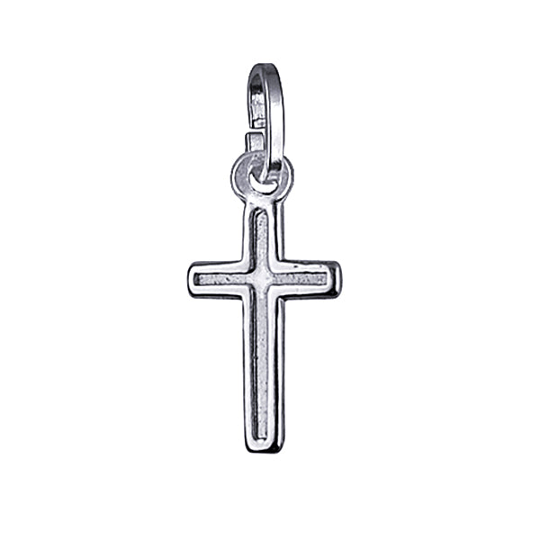 Flat Plain Cross with Border Line 14mm x 8mm