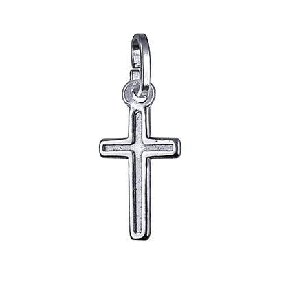 Flat Plain Cross with Border Line 14mm x 8mm