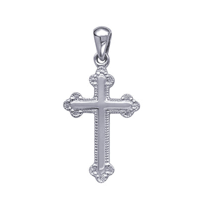 Fancy Milgrain Cross SS-9kt YG/WG-18ktYG