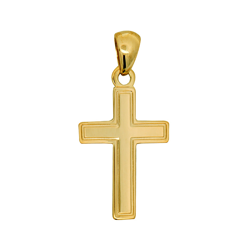 Flat Plain Cross with Border Line 17mm x 10mm