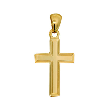 Flat Plain Cross with Border Line 17mm x 10mm