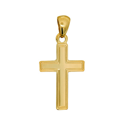 Flat Plain Cross with Border Line 17mm x 10mm