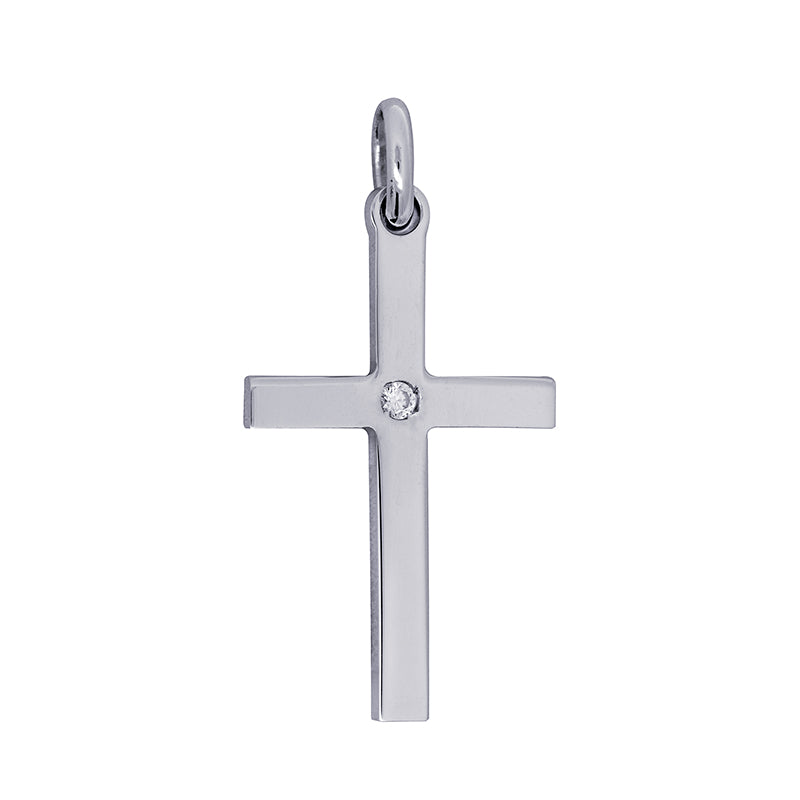 Medium Plain Cross with White Cz