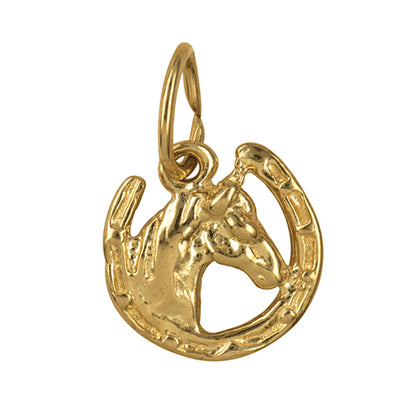 Horsehead in Horseshoe Charm