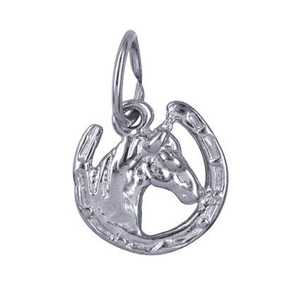 Horsehead in Horseshoe Charm