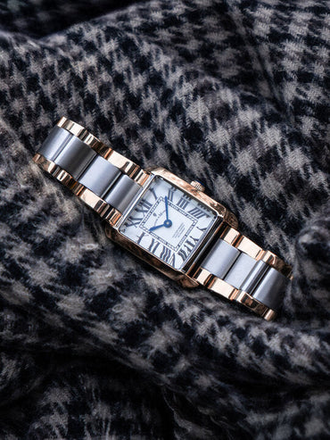 Jacques du Manoir Emily 22x19mm Two-hands Two-tone White dial Stainless steel swiss watch