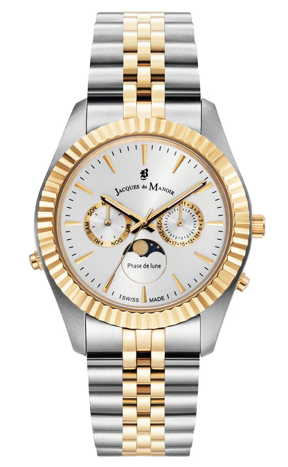 JDM Inspiration Moonphase Day-Date Two Tone White 5 ATM Watch