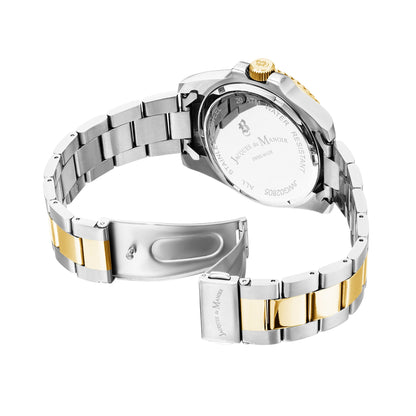 Jacques Du Manoir Swiss-Made Pro Scuba 43mm 200m Water Resistant Two Tone Red/Blue Bezel Watch