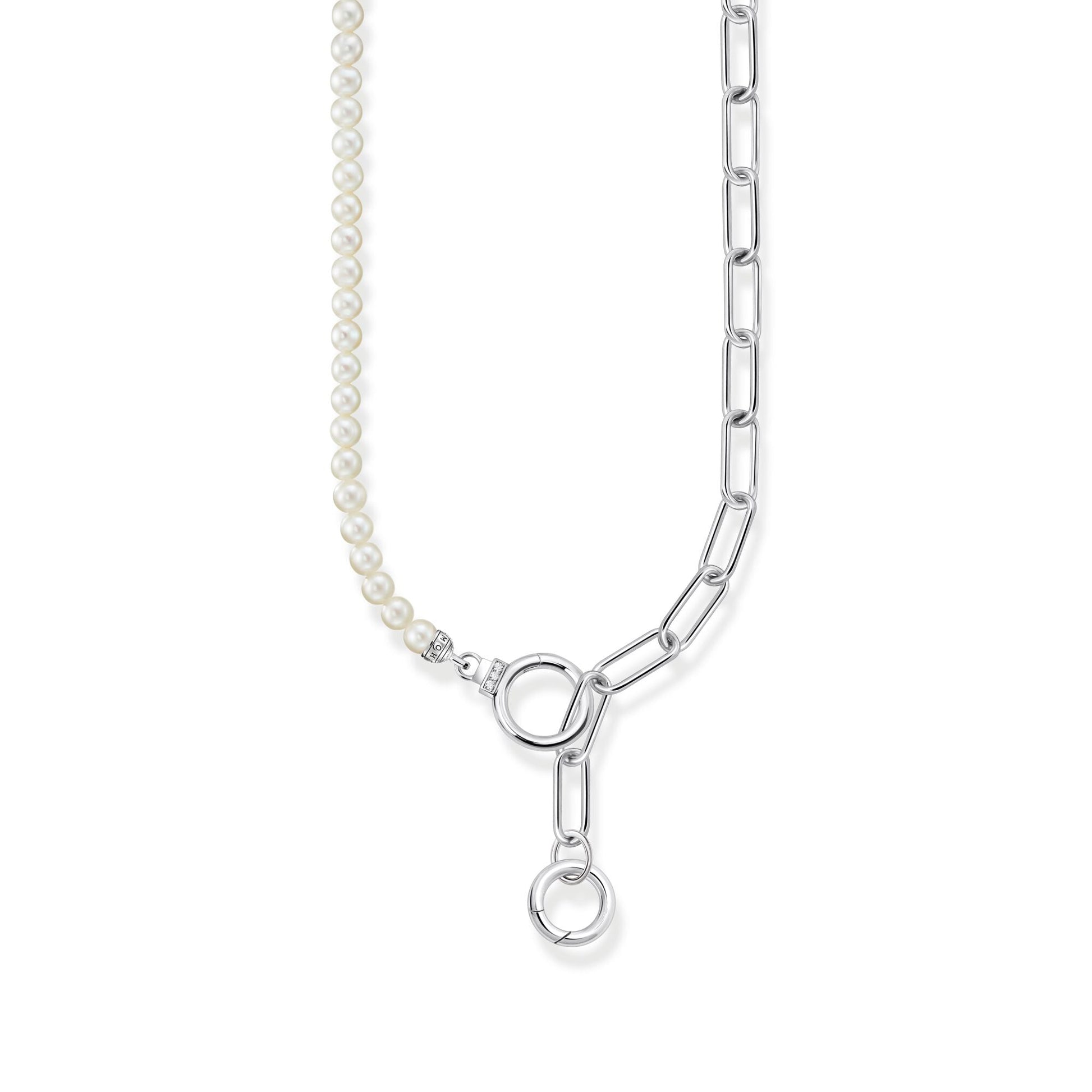 THOMAS SABO Silver Necklace with Freshwater Cultured Pearls and Zirconia