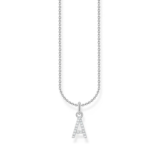 THOMAS SABO Necklace with letter pendant A and white zirconia - silver