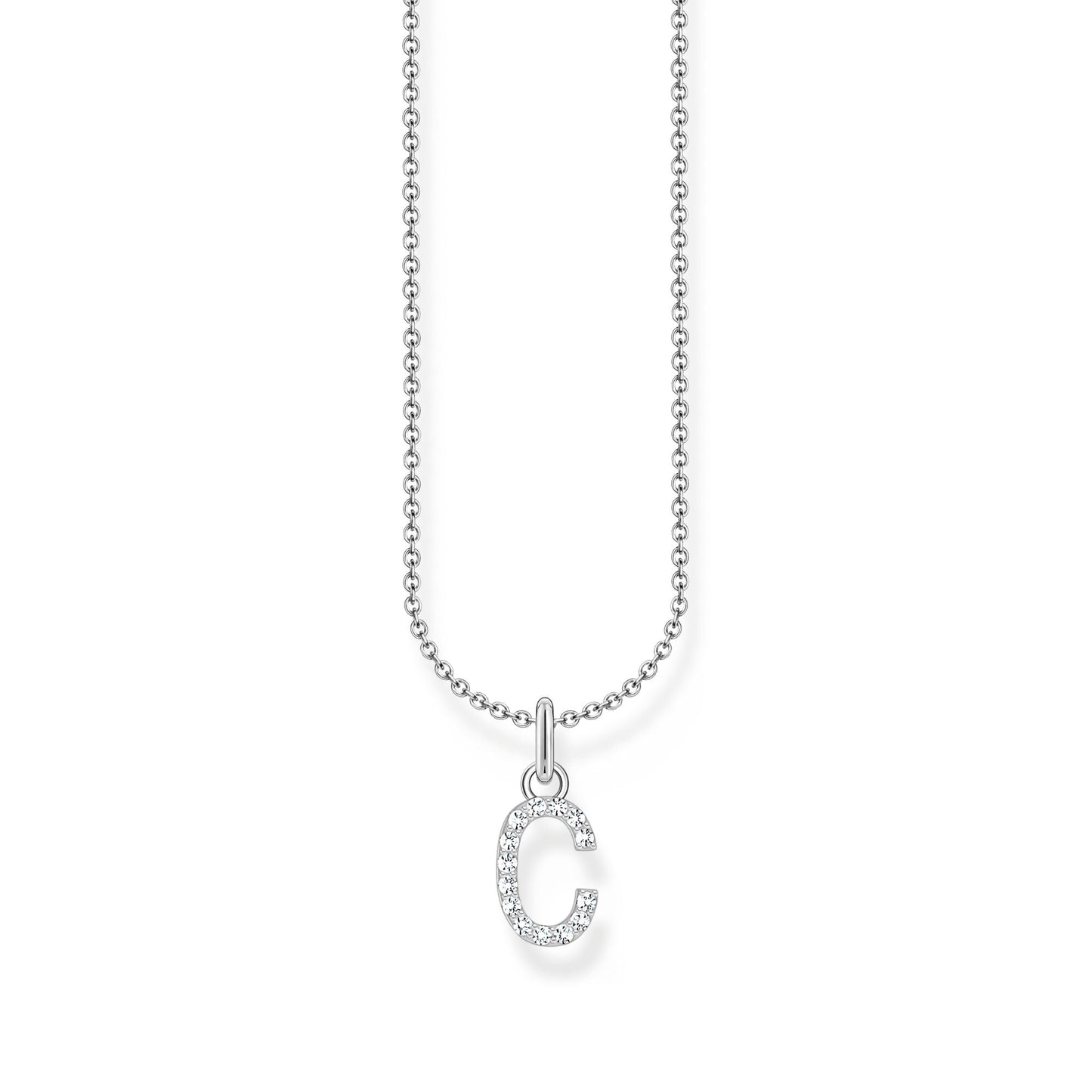 THOMAS SABO Necklace with letter pendant C and white zirconia - silver