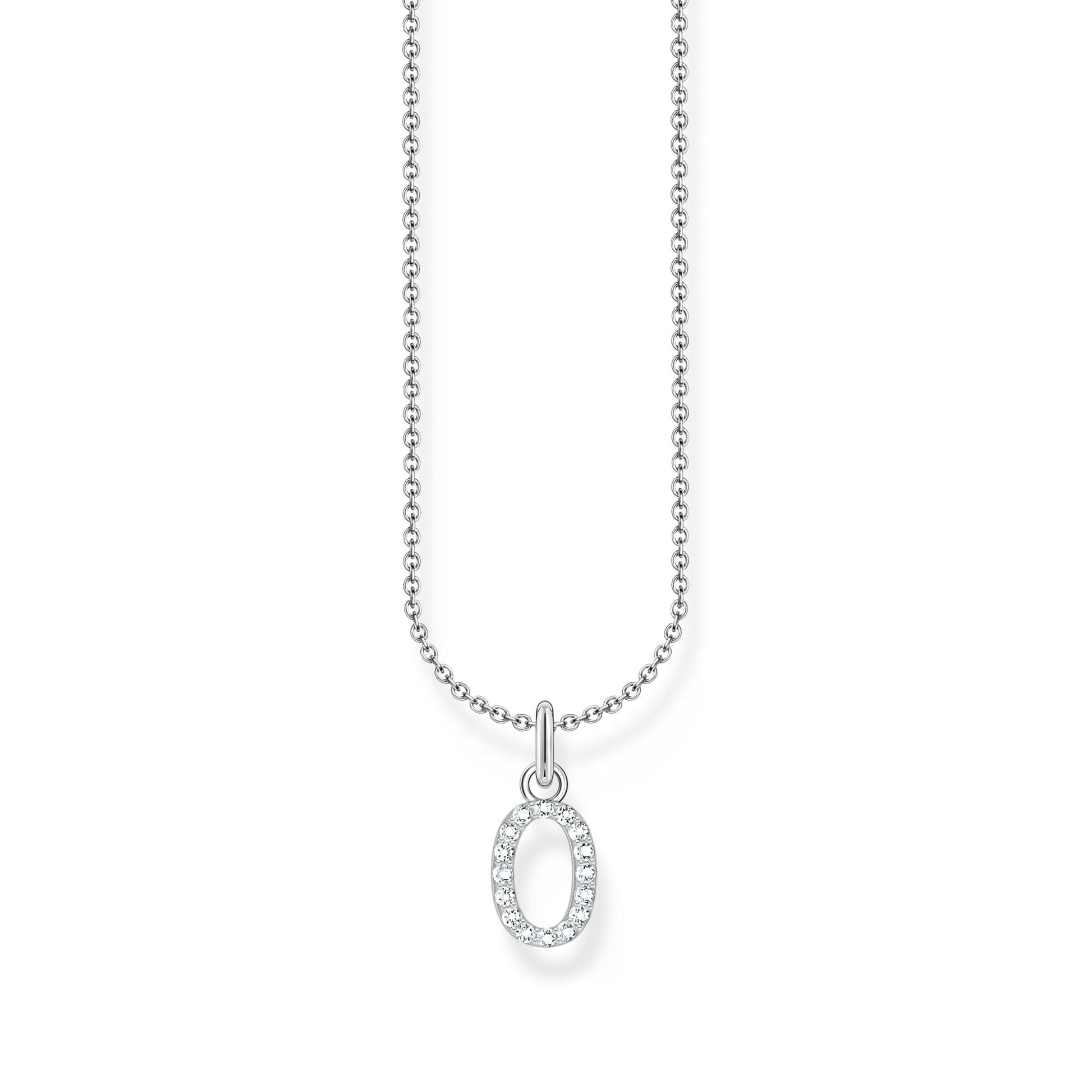 THOMAS SABO Necklace with letter pendant O and white zirconia - silver