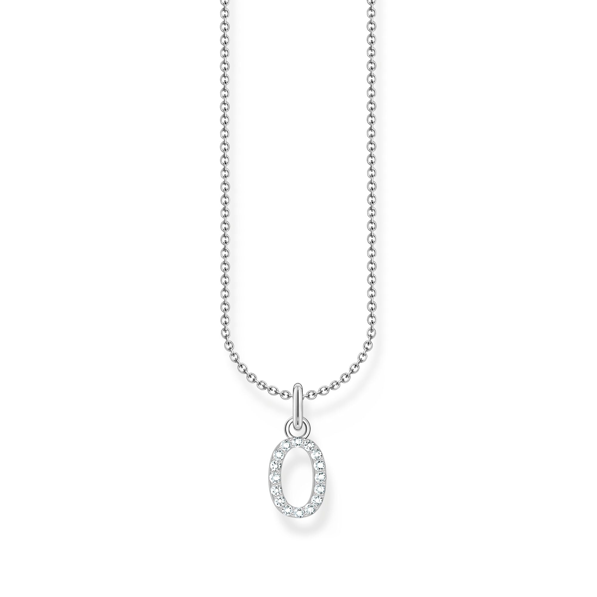 Thomas Sabo Letter Pendant Necklace — O, Sterling silver
