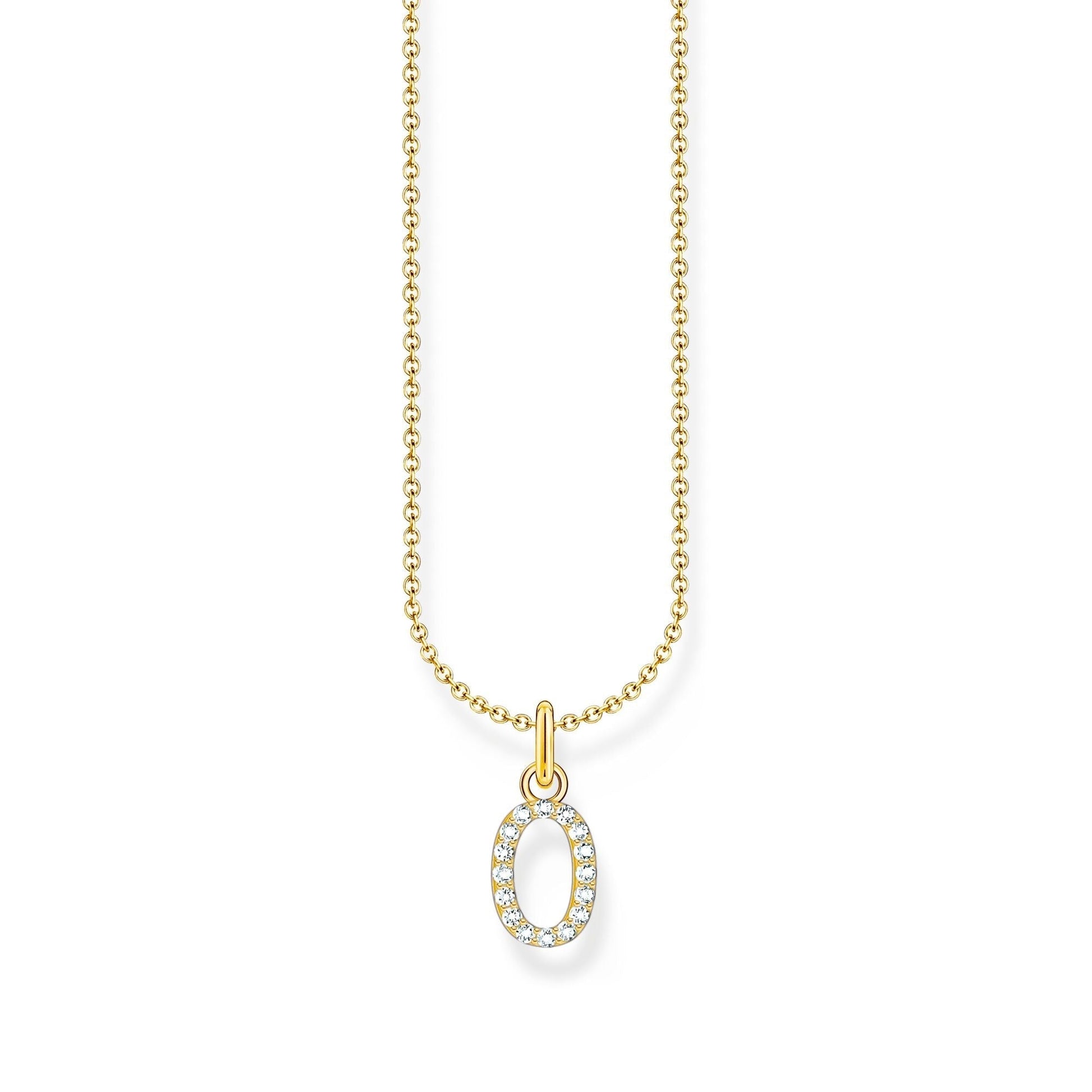 Thomas Sabo Letter Pendant Necklace — O, Gold-plated