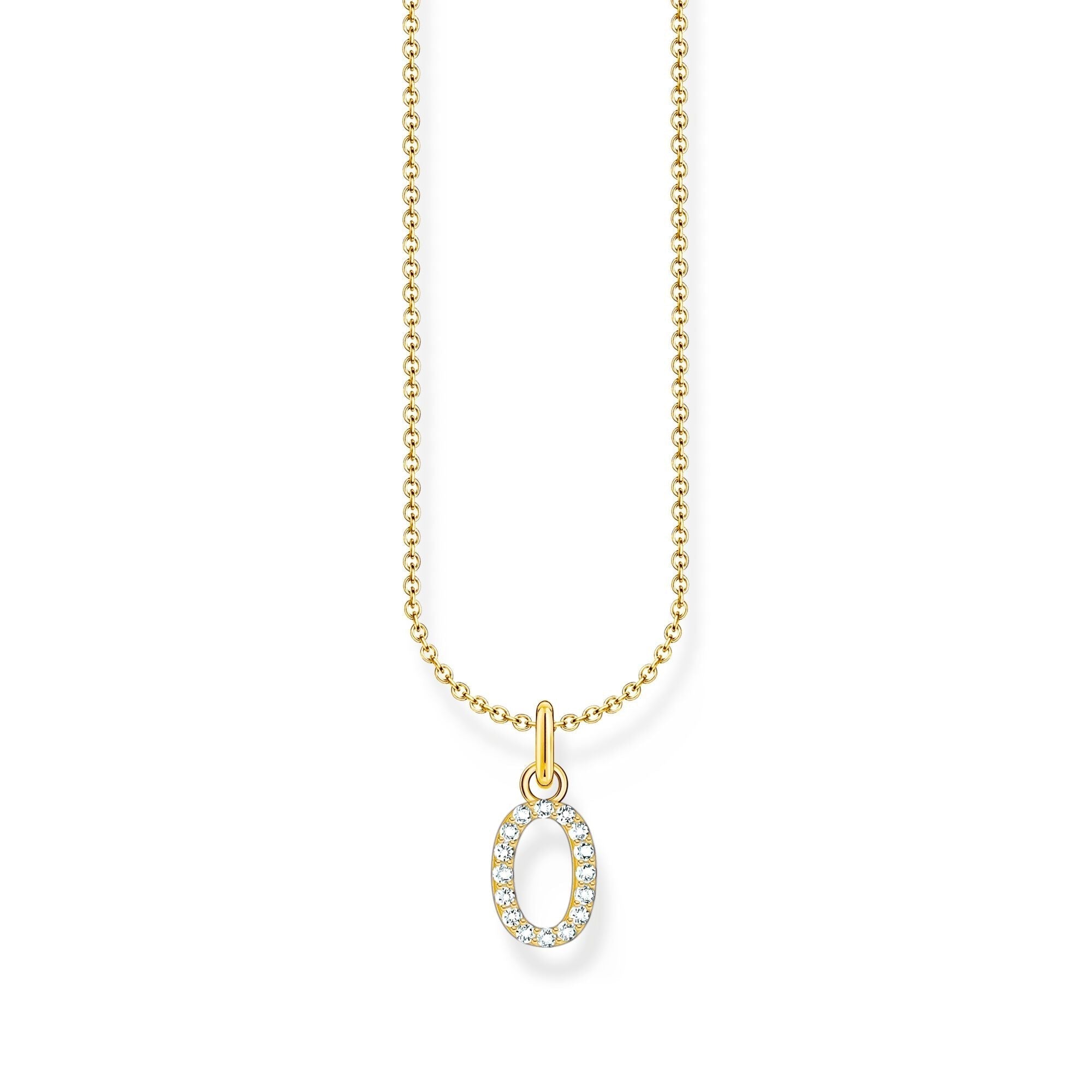 Thomas Sabo Letter Pendant Necklace — O, Gold-plated
