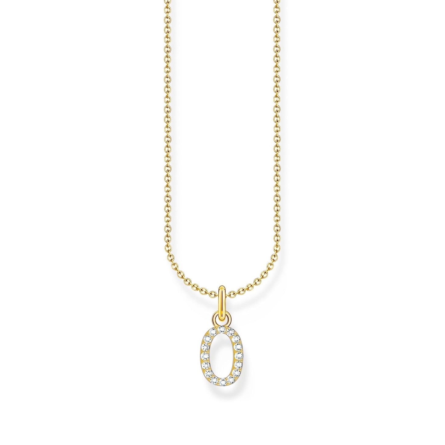 THOMAS SABO Necklace with letter pendant O and white zirconia - gold