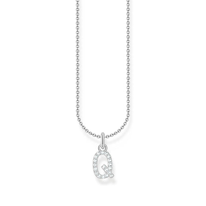THOMAS SABO Necklace with letter pendant Q and white zirconia - silver