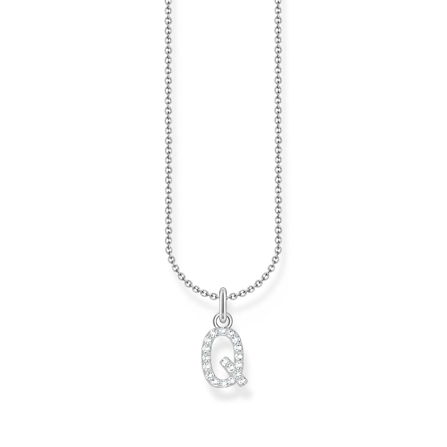 Thomas Sabo Letter Pendant Necklace — Q, Sterling silver