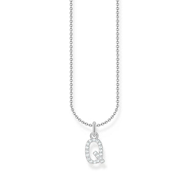 Thomas Sabo Letter Pendant Necklace — Q, Sterling silver