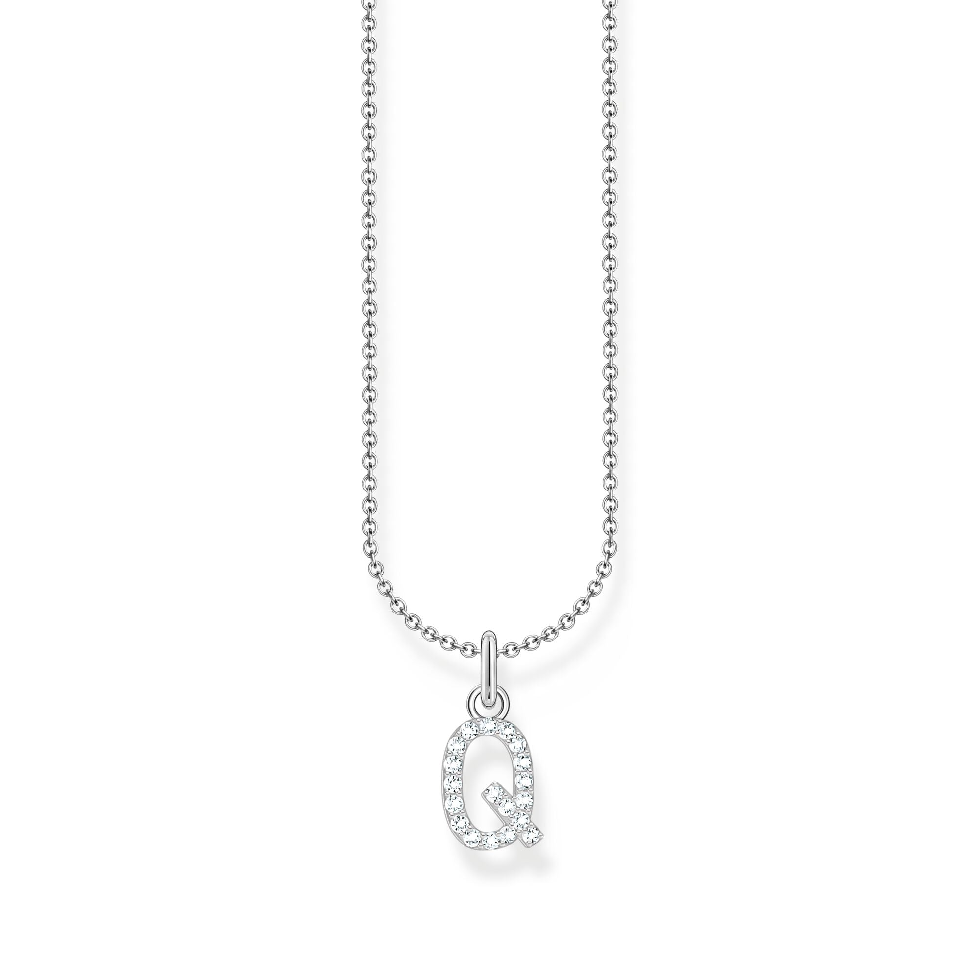 Thomas Sabo Letter Pendant Necklace — Q, Sterling silver