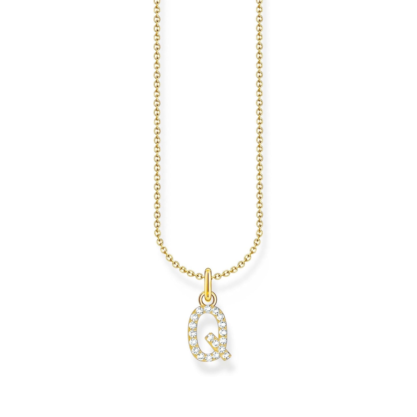 THOMAS SABO Necklace with letter pendant Q and white zirconia - gold