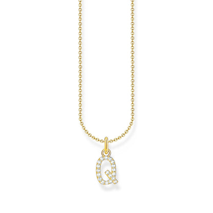 THOMAS SABO Necklace with letter pendant Q and white zirconia - gold