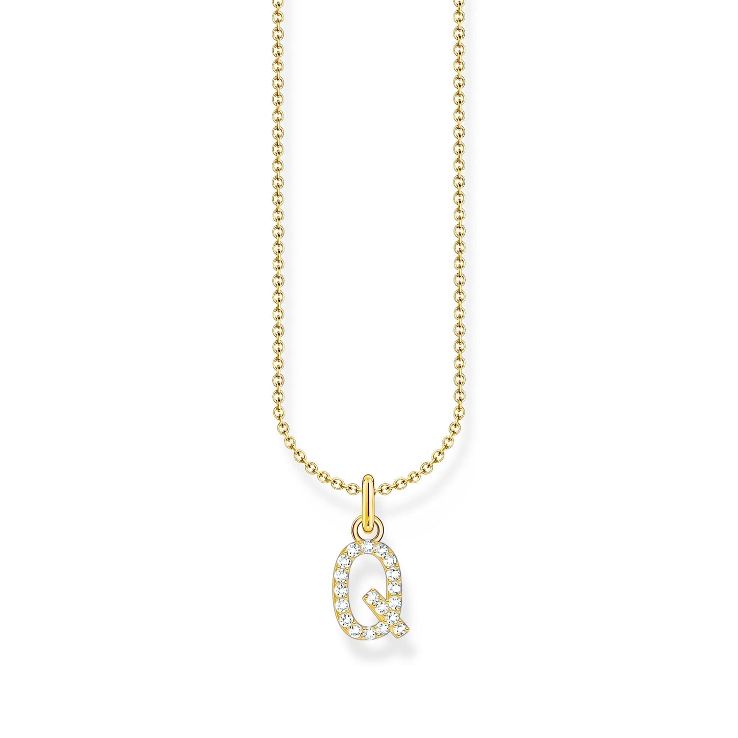 Thomas Sabo Letter Pendant Necklace — Q, Gold-plated