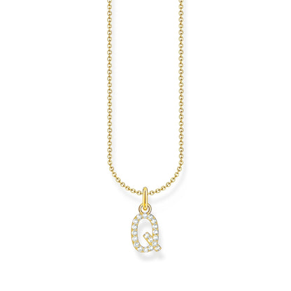 Thomas Sabo Letter Pendant Necklace — Q, Gold-plated
