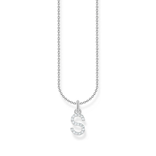 THOMAS SABO Necklace with letter pendant S and white zirconia - silver