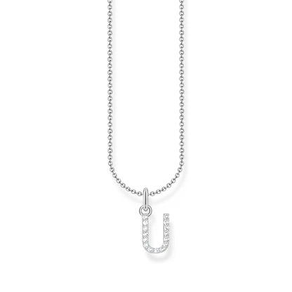 Thomas Sabo Letter Pendant Necklace — U, Sterling silver