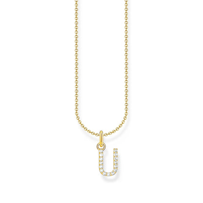 Thomas Sabo Letter Pendant Necklace — U, Gold-plated