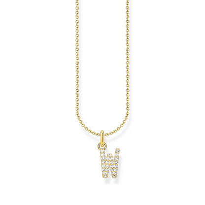 Thomas Sabo Letter Pendant Necklace — W, Gold-plated