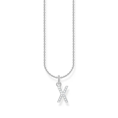 Thomas Sabo Letter Pendant Necklace — X, Sterling silver