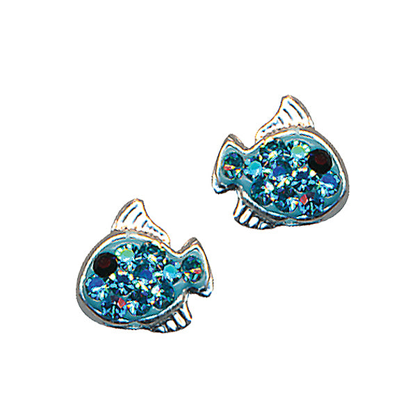 Aqua Crystal Fish Studs