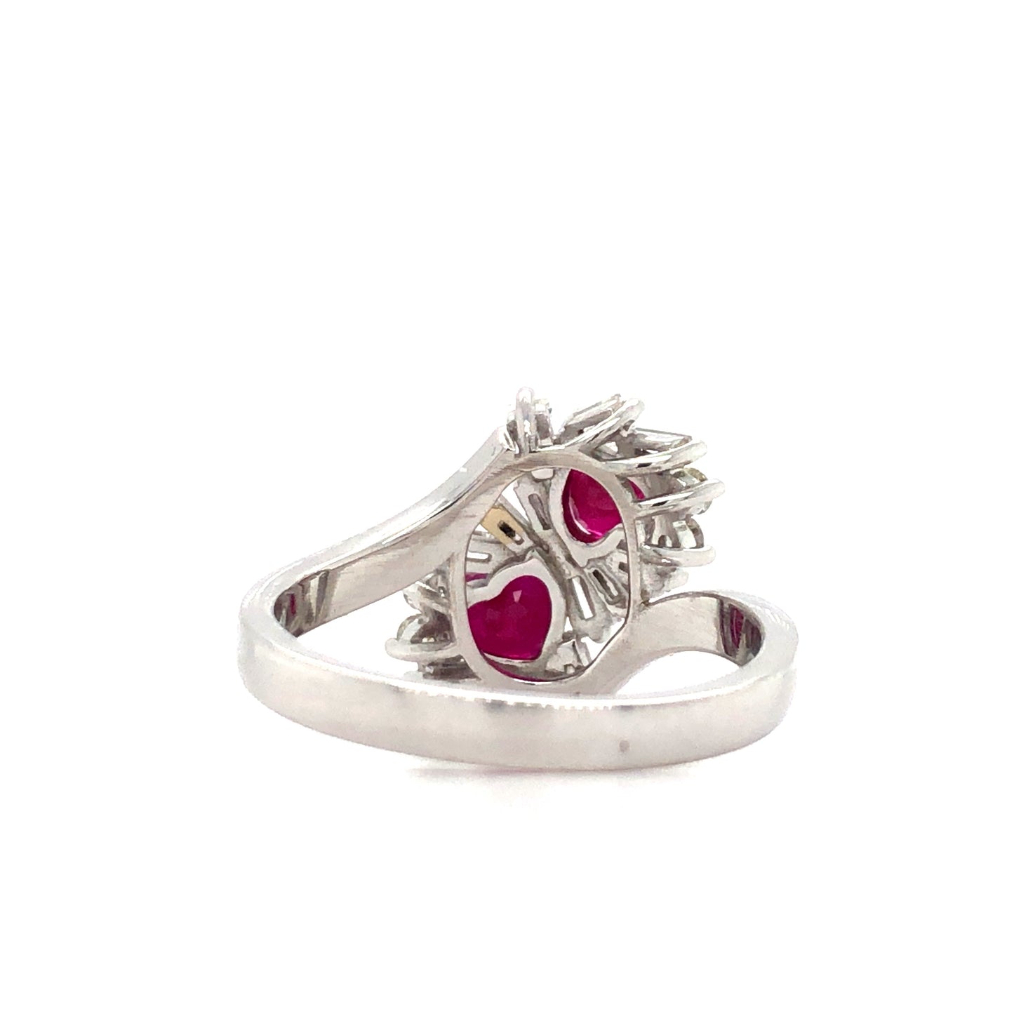 18K White Gold Ruby and Diamond Ring (6mm)