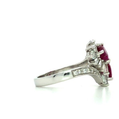 18K White Gold Ruby and Diamond Ring (4.5mm)
