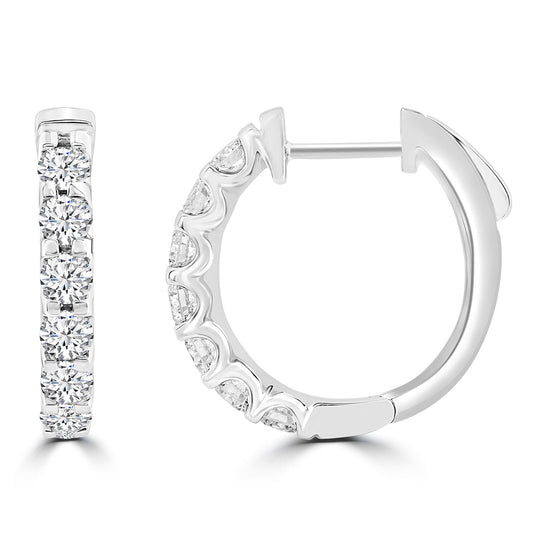 1.50ct Lab Grown Diamond Hoop Earrings in 18K White Gold
