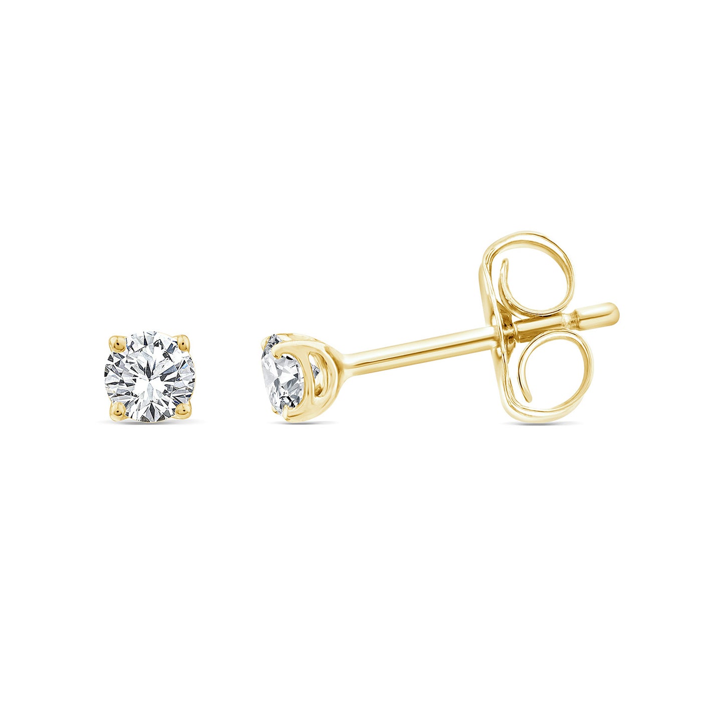 0.25ct Lab Grown Diamond Stud Earrings in 9K Yellow Gold