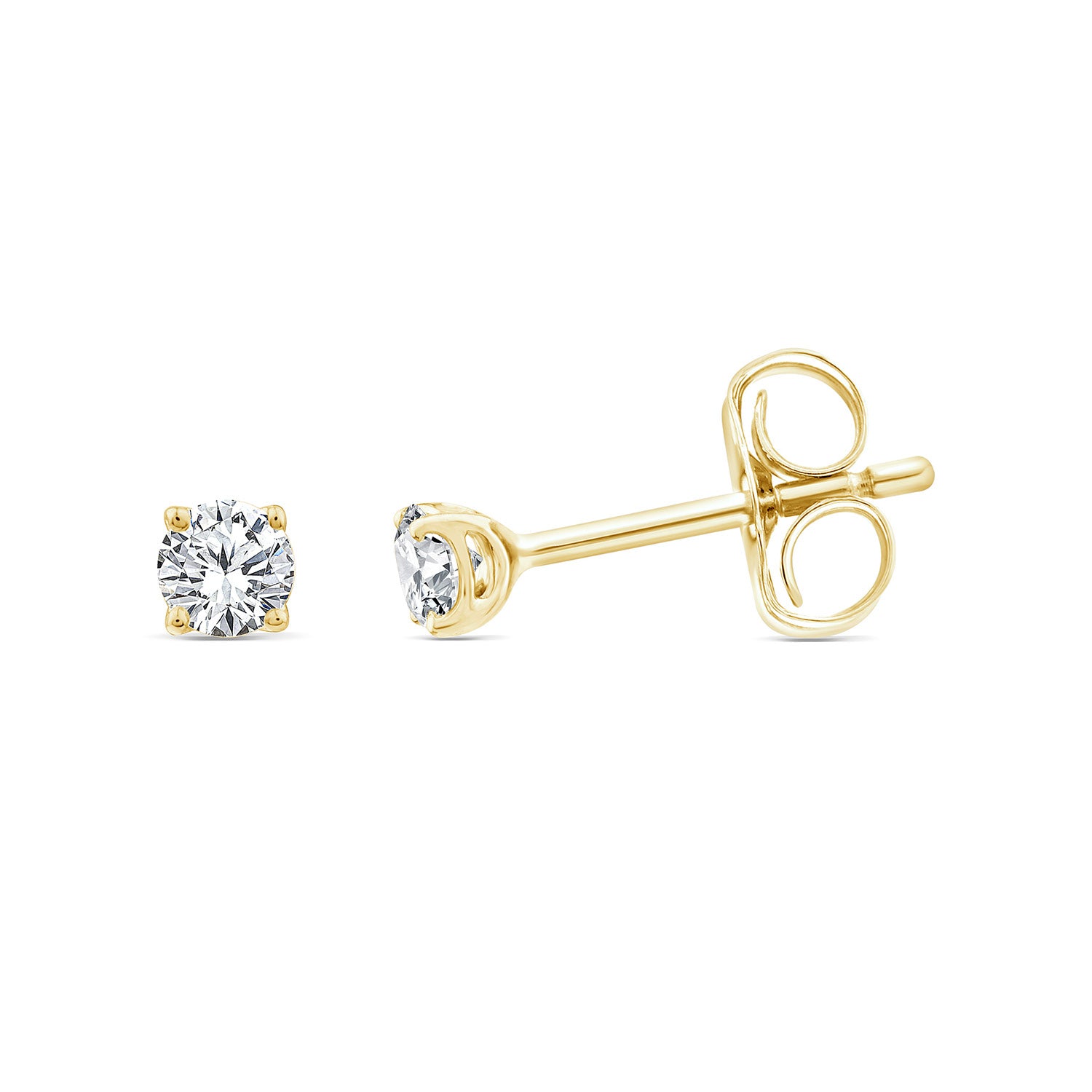 0.25ct Lab Grown Diamond Stud Earrings in 9K Yellow Gold