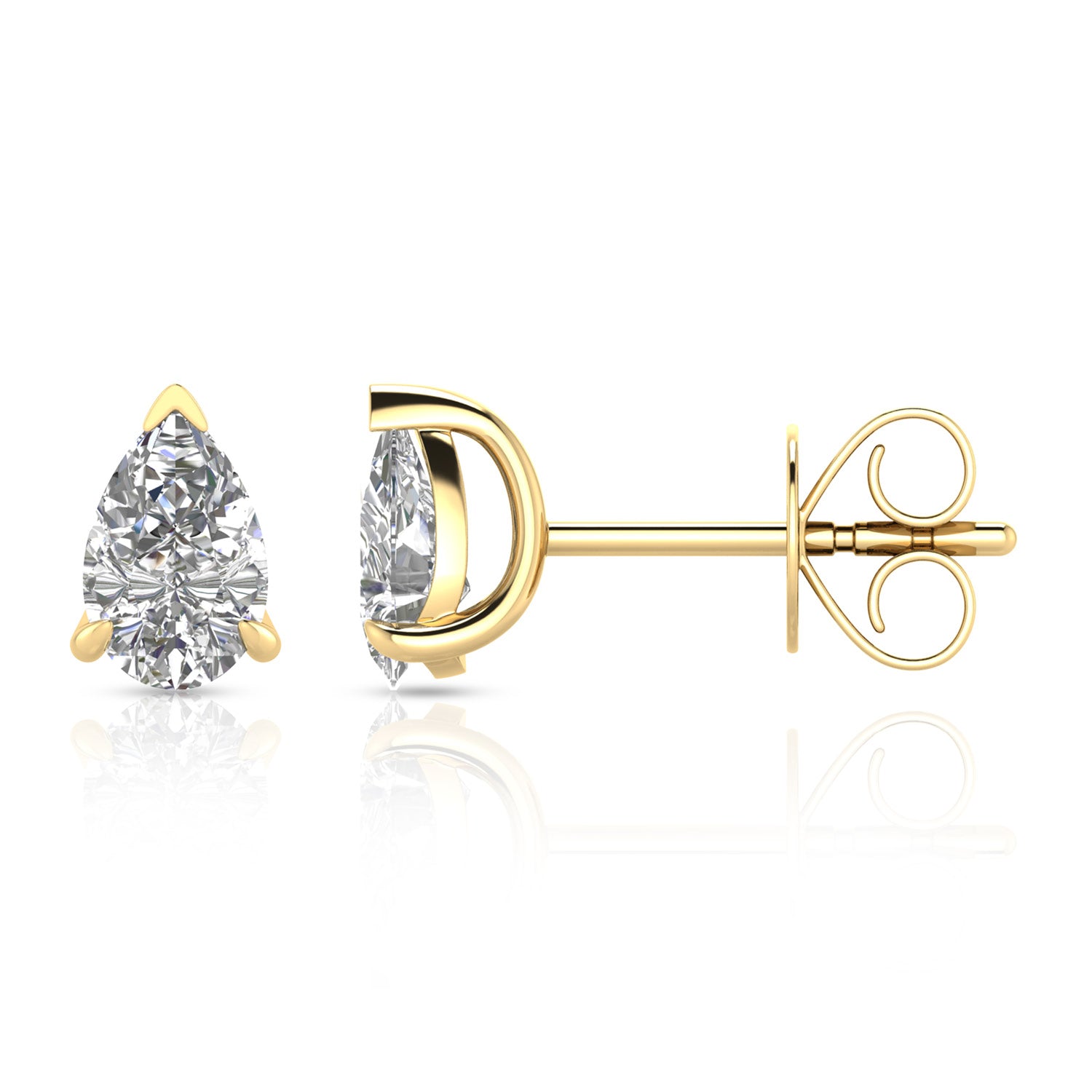 1.00ct Lab Grown Diamond Stud Earrings in 9K Yellow Gold