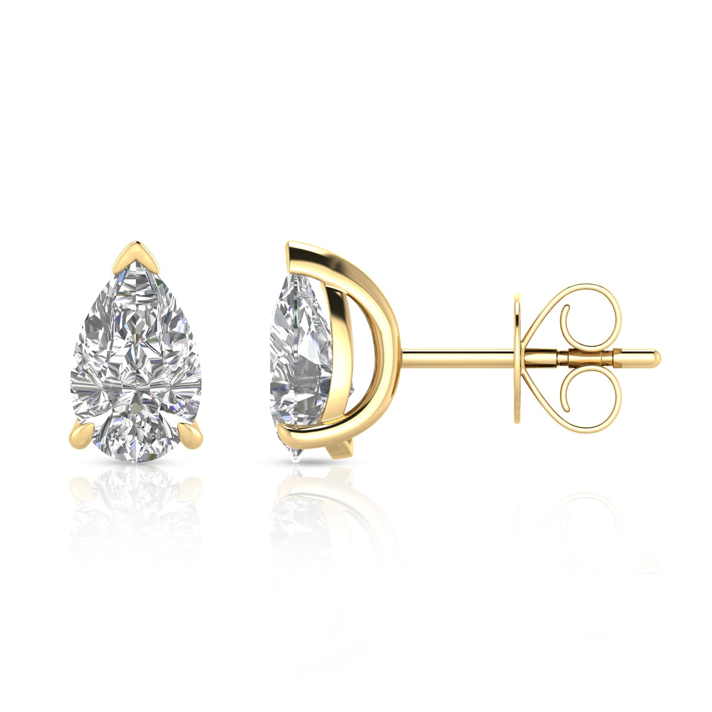 2.00ct Lab Grown Diamond Stud Earrings in 9K Yellow Gold