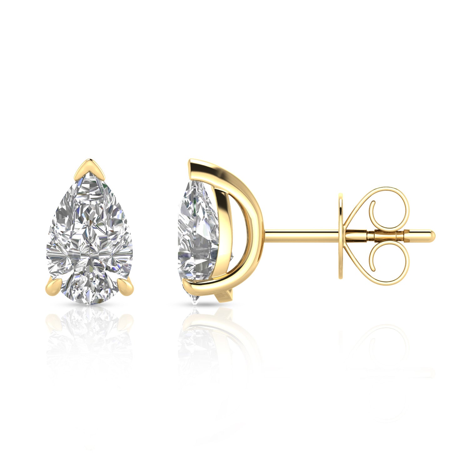 2.00ct Lab Grown Diamond Stud Earrings in 9K Yellow Gold